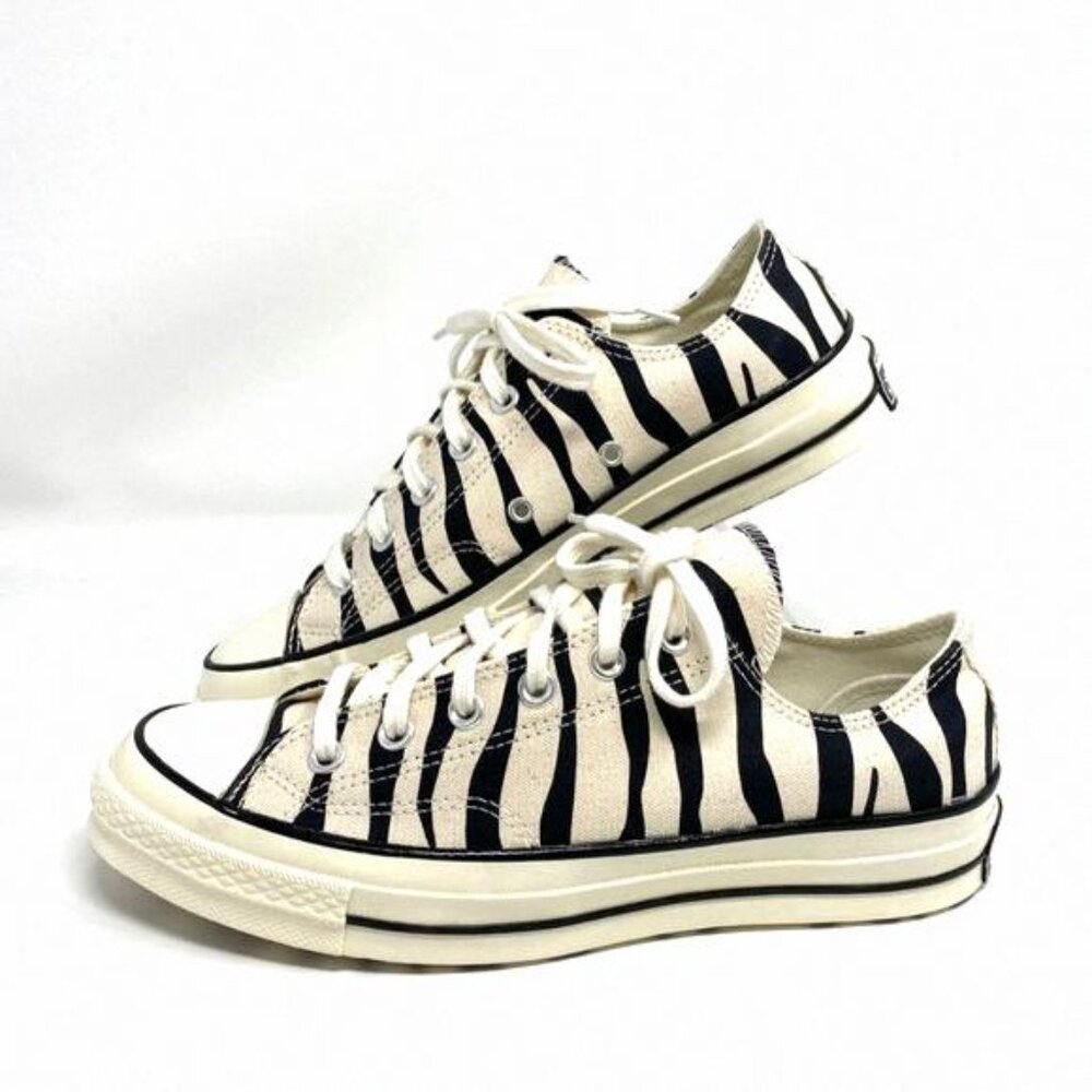 Converse Chuck 70 Low Black Zebra Stripes Black Beige 167811C Size Men's Shoes - Picture 3 of 9